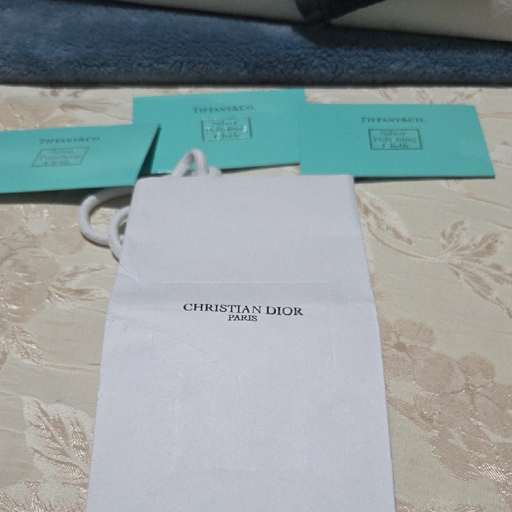 Dior Gift Bag And Tiffany & Co. Silver Polishing Cloths